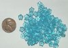 100 3x7mm Aqua Cupped Flowers